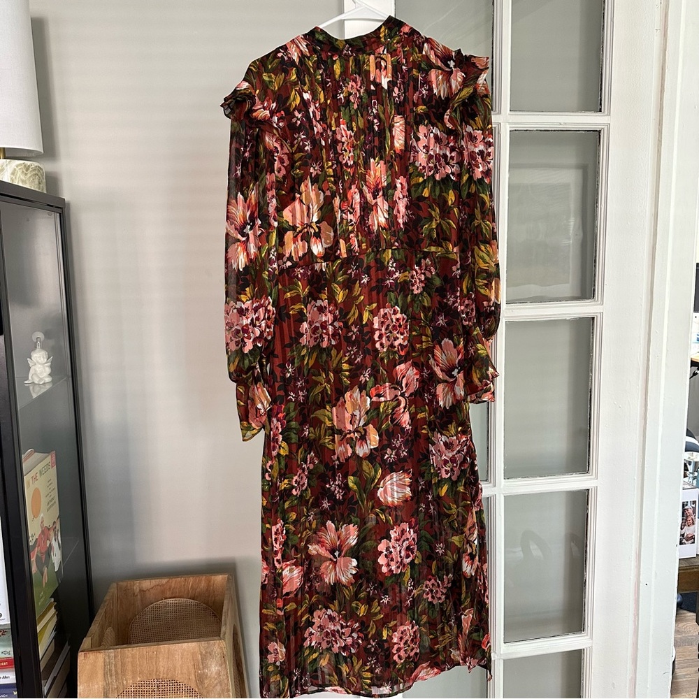 Topshop Floral Long Sleeve Dress, Size 8